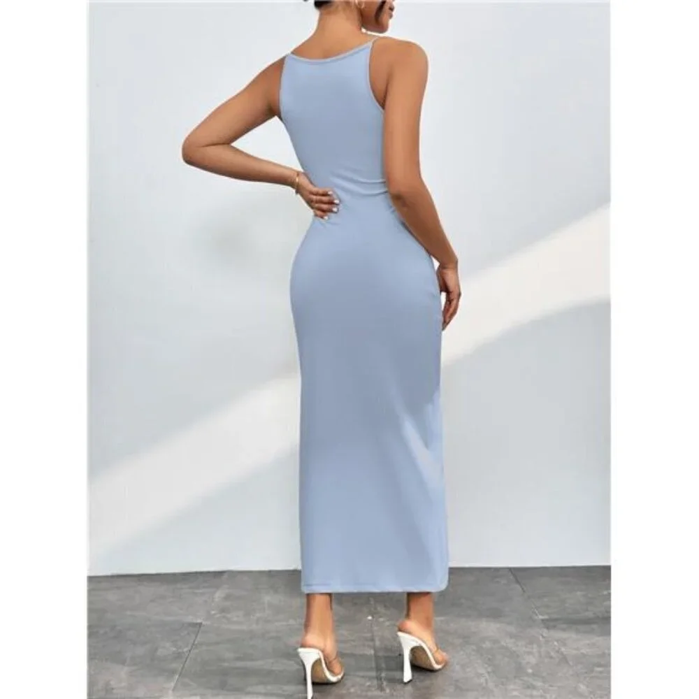 Spaghetti Straps Midi Bodycon Dress
